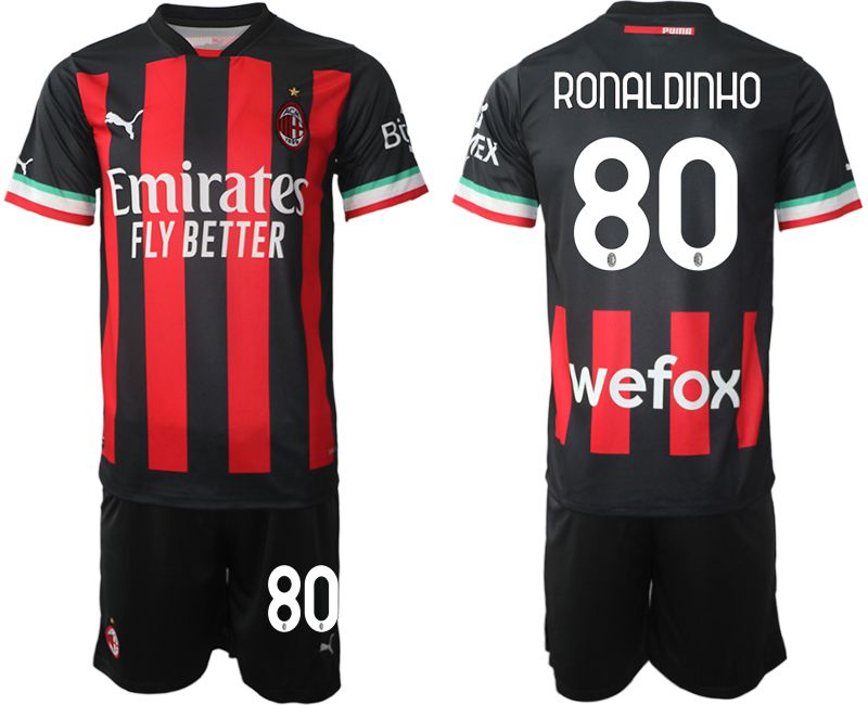 Men 2022-2023 Club Ac Milan home black #80 Soccer Jersey->ac milan jersey->Soccer Club Jersey